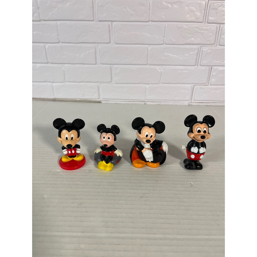 Disney Mickey Mouse Figures Unisex Small Multi-Color Collectible Toy Lot 4pc